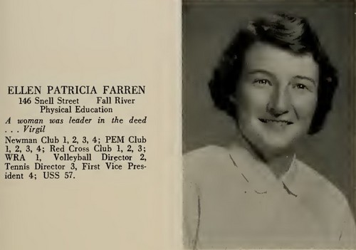 Ellen Farren's 1957 yearbook entry.
