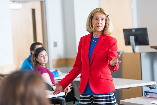 BSU Professor Phyllis Gimbel teaching an Ed Leadership class