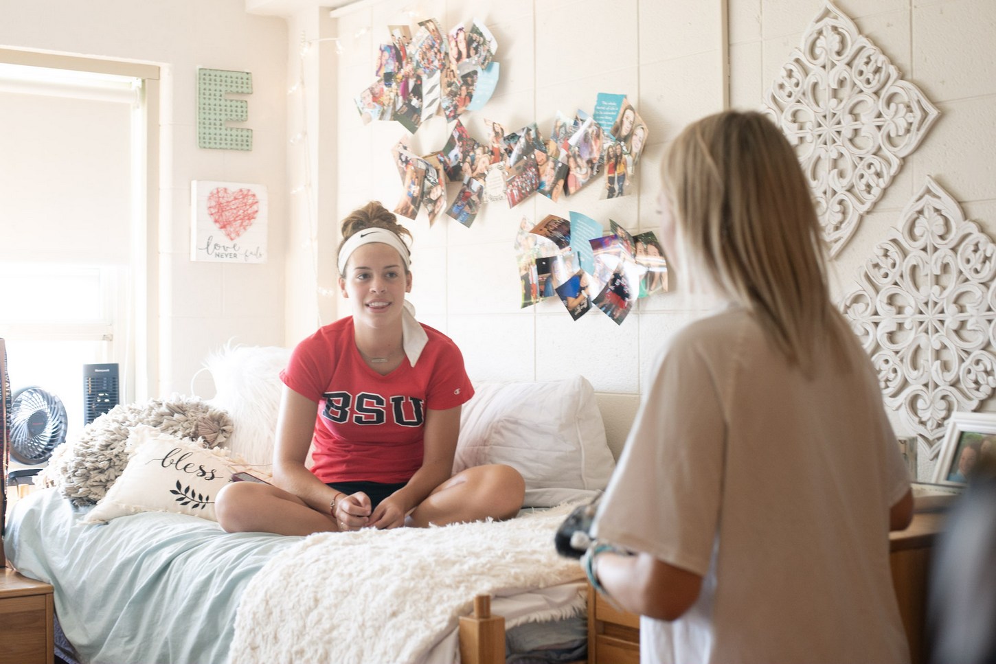 students in dorm room