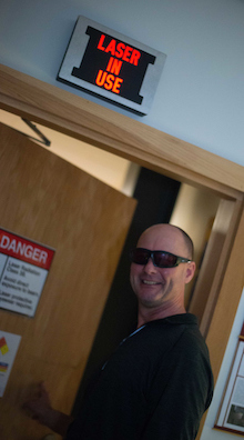 Ed Deveney goes into Laser Lab