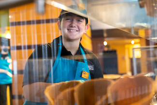 BSU Dining Employee Smiling