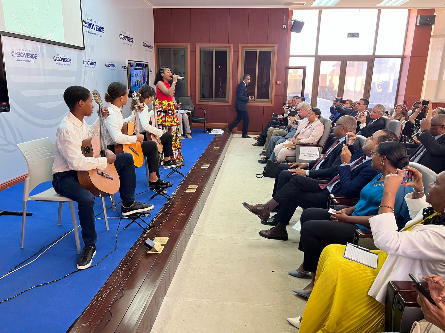 Student musicians perform for BSU delegates in Cabo Verde