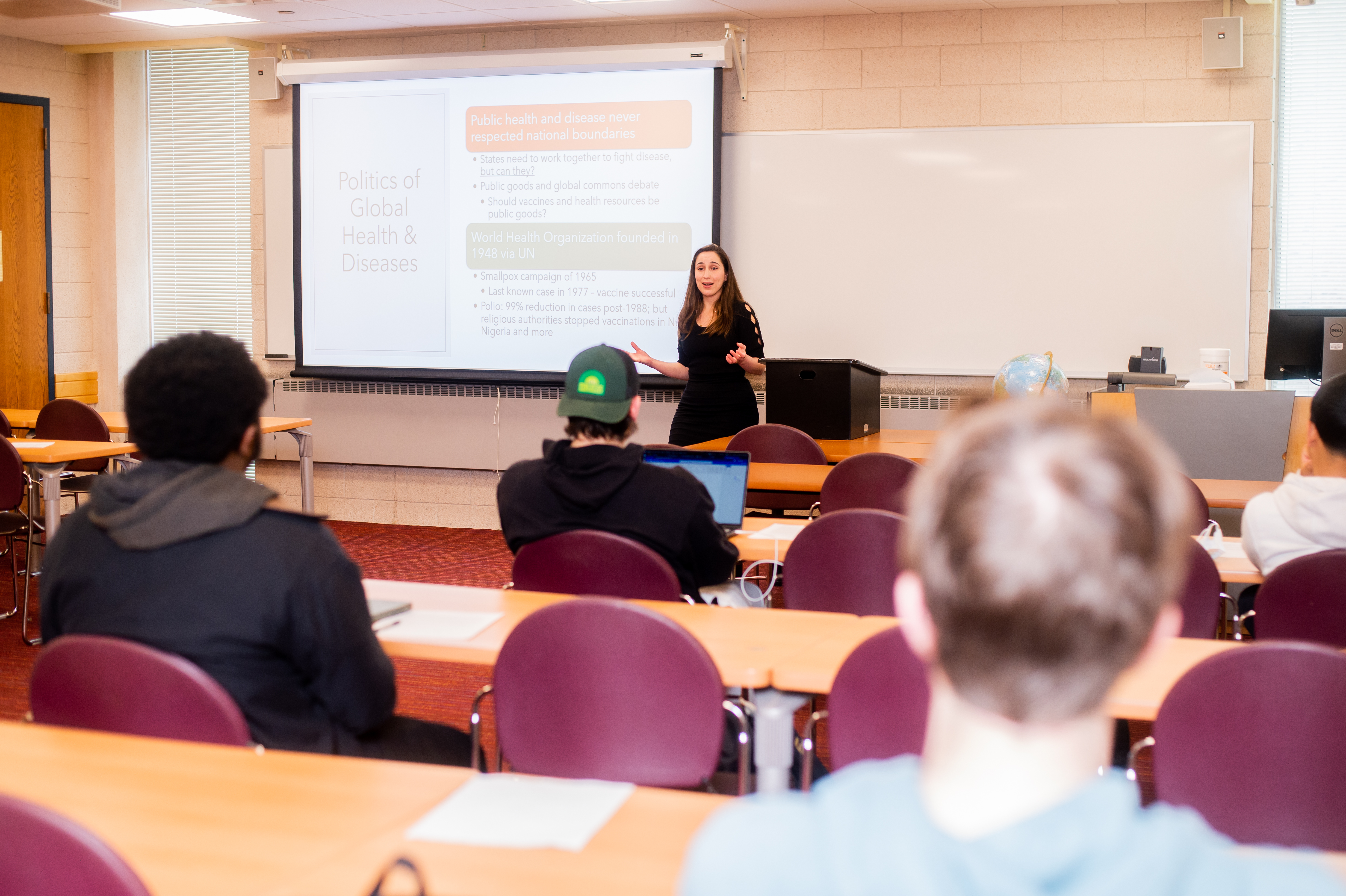 Dr. Sidita Kushi teaching political science class