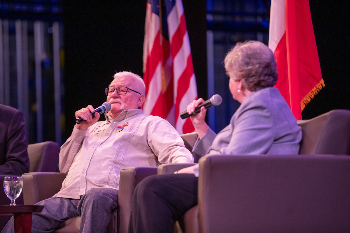 Lech Walesa presents at BSU