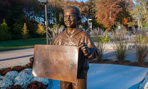 Martin Richards sculpture on campus