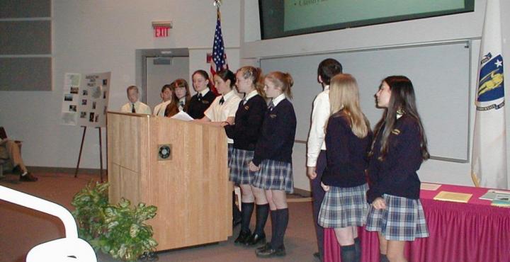 Students giving a presentation
