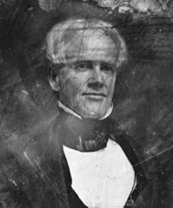 A black and white portrait of Horace Mann