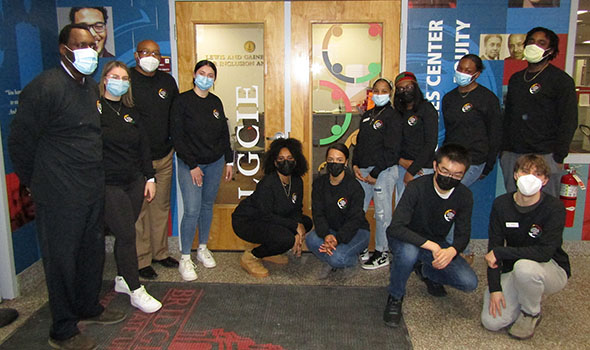 lgcie-cta.jpg Students and staff posing outside the LGCIE center