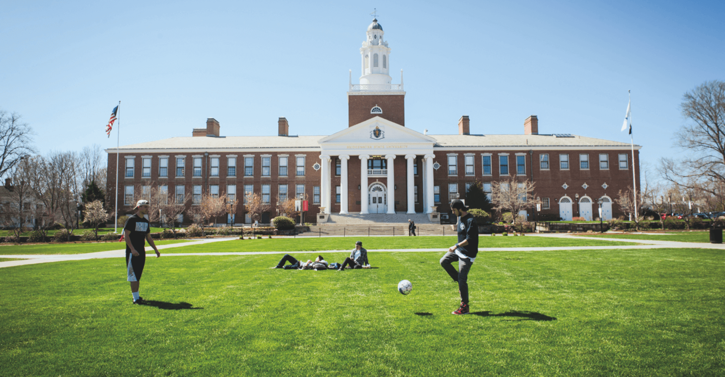 Students playing soccer