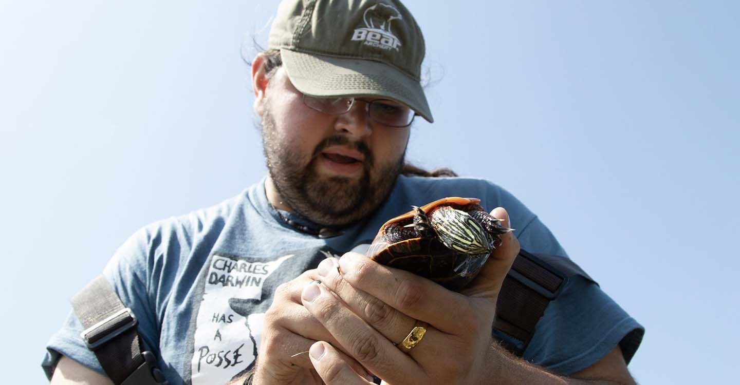 Student conducts research in the field