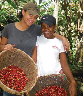 BSU students Ariana Barbosa, ’17, and Eve Vernet, ’19