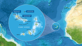 An overview map of the Cabo Verde achipeligo