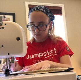 Jumpstart student sews masks for medical workers