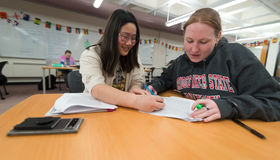Two students studying together in the Academic Achievement Center