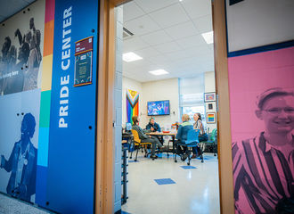 looking into the Pride Center from the RSU hallway