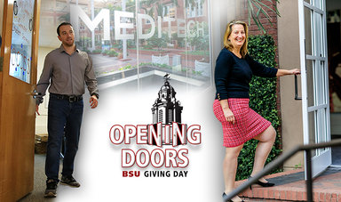 Christian Pierce and Michelle O'Connor both open doors