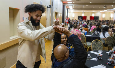 BSU staff celebrating at the Impact Awards