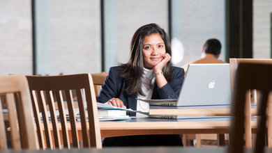 Girl in front of computer