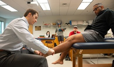 Athletic Training students getting hands-on training