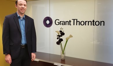 BSU student Chris Connelly at Grant Thornton in Washington D