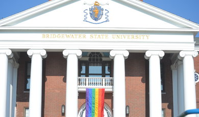 Boyden Hall with rainbow flag