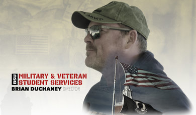 Graphic of Brian Duchaney in profile 