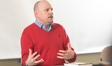 Brian Frederick teaches a class.