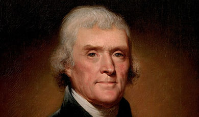 Presidential portrait of Thomas Jefferson by Rembrandt Peale