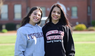 Vivian Almedia poses with her daughter Izabella 