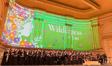 Students sing on the Carengie Hall stage.
