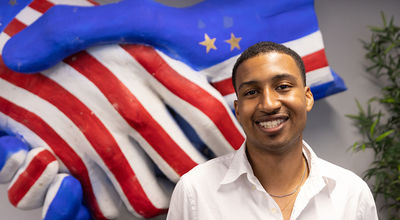 Mariojardel Centeio smiling at his internship