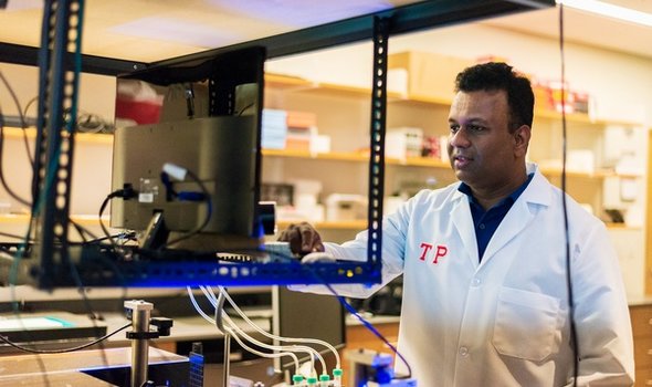 Faculty member in Physics lab