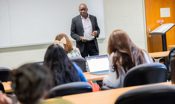 Dr. Jibril Gabriel Solomon teaching a class
