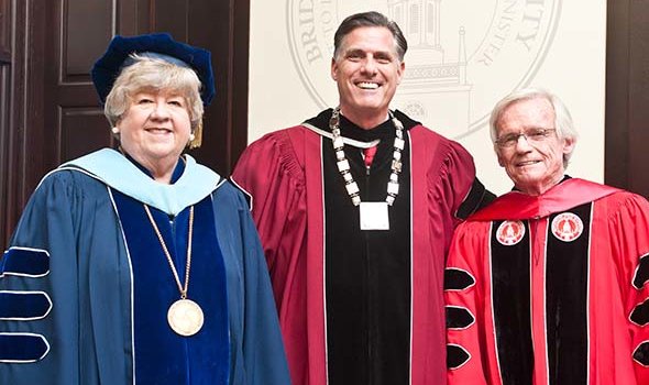 President Clark with two members of the Board of Trustees