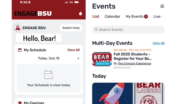 Image of EngageBSU mobile app