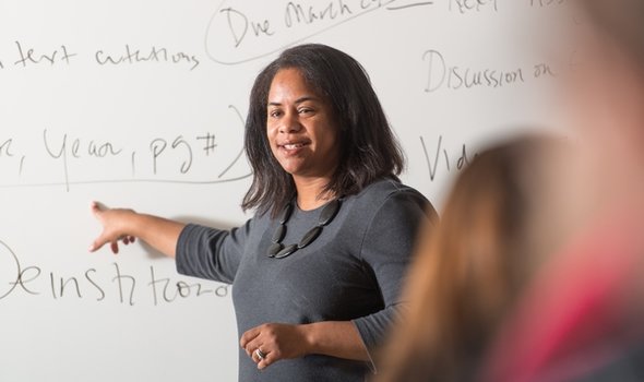 Professor teaching class