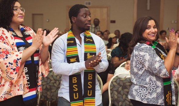 participants in Kente Cloth ceremony