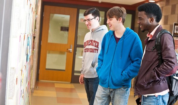 students in residence hall