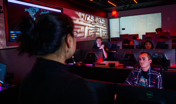 Cyber range students in classroom