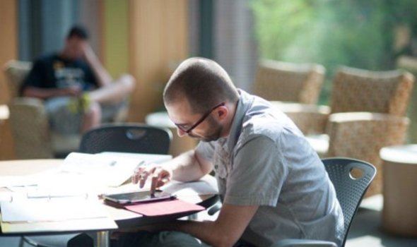 Student using tablet