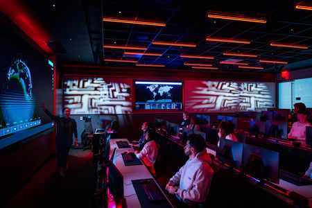Students simulating a cyber attack in the Cyber Range
