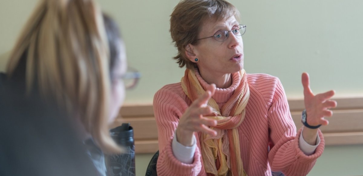 Professor Margaret Lowe teaching a class Professor Margaret Lowe teaching a class