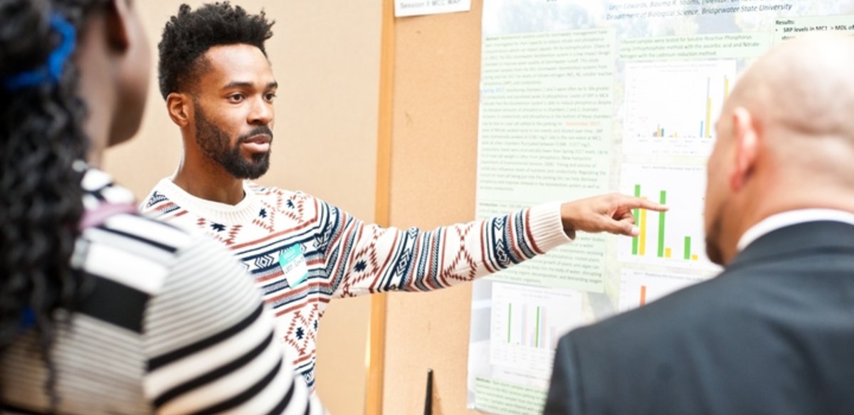BSU student presenting biology research at symposium BSU student presenting biology research at symposium
