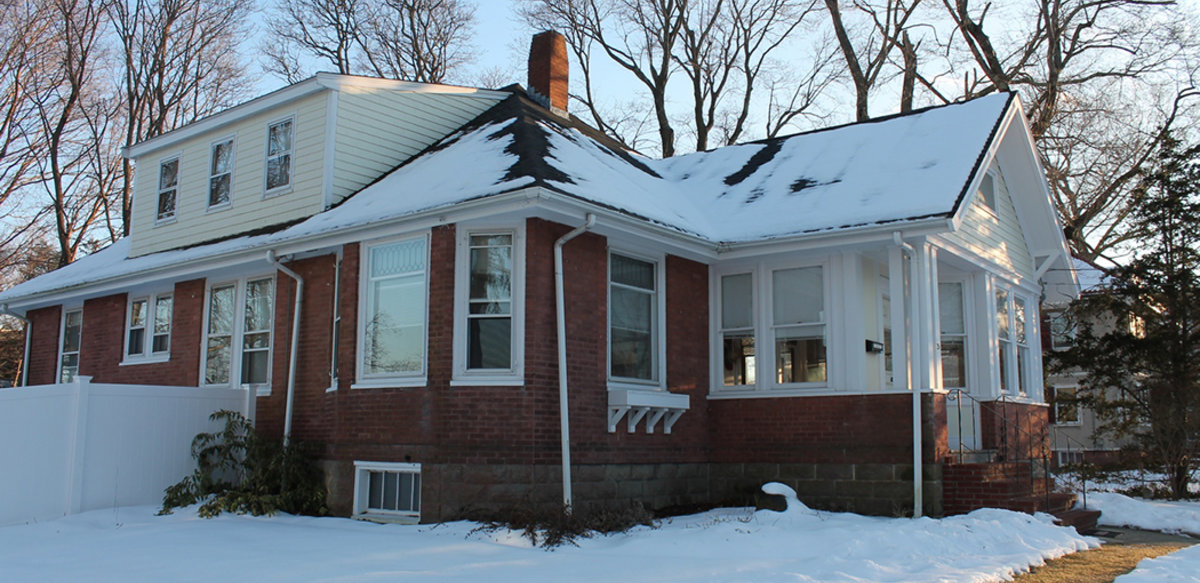 International Scholar House side view with snow on the ground