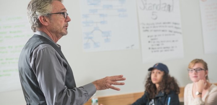 Professor JM Bodi teaching a class