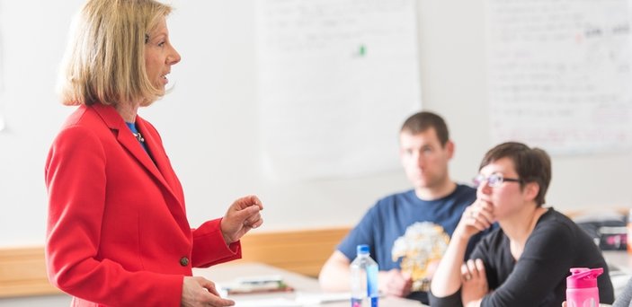 Professor Phyllis Gimble teaching a class Professor Phyllis Gimble teaching a class