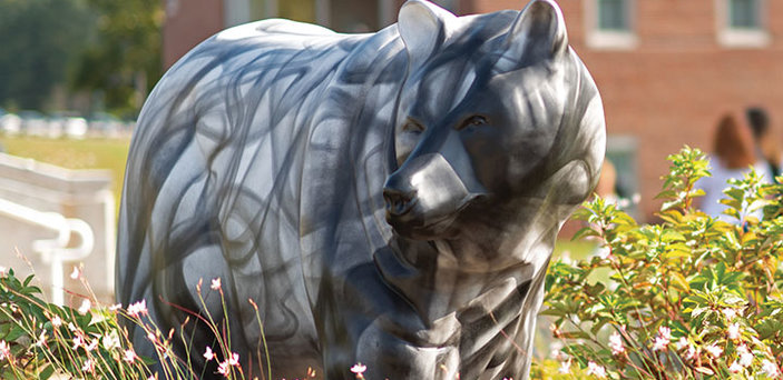 A bear statue A bear statue