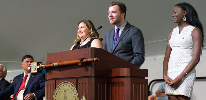 Students speakers at convocation
