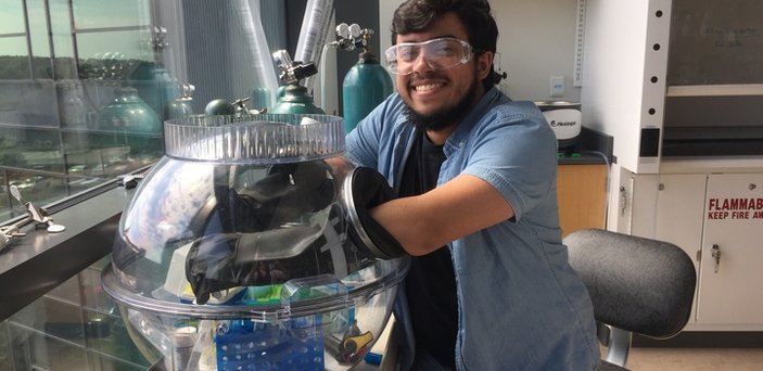 BSU student conducting research in chemistry lab