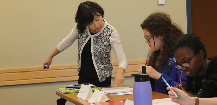 Students learn Korean.